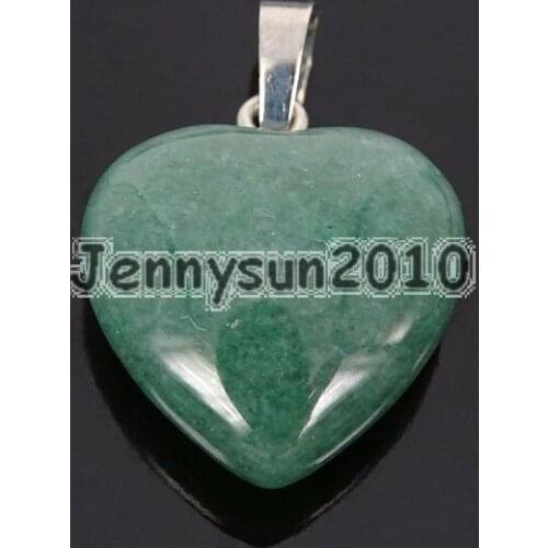 Natural Green Aventurine Gems Stone Heart Reiki Chakra Healing Pendant Necklaces Beads Healing Jewelry Design 10Pcs/Pack