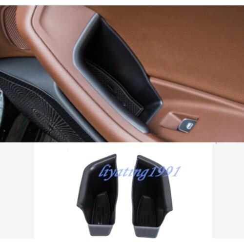 2PCS Interior Car Door Storage Organizer Holder Box For Audi A6 C7 2012-2018 Car Styling Accessories