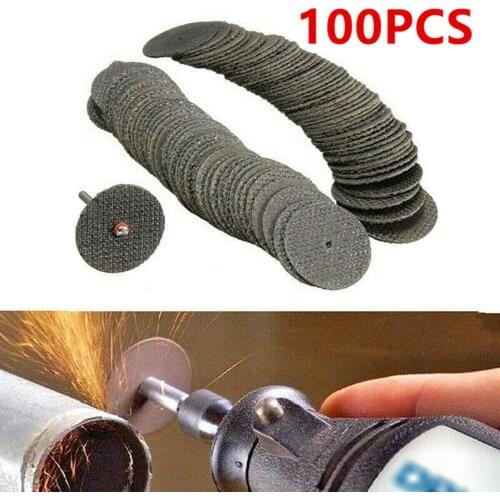 100PCS Fiberglass Cut-off Wheel with 1/8in Mandrel Connection Shank Rotary Discs Cutting Bladings
