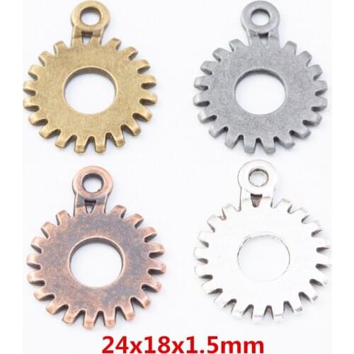 30 pieces of retro metal zinc alloy gear pendant for DIY handmade jewelry necklace making 7821