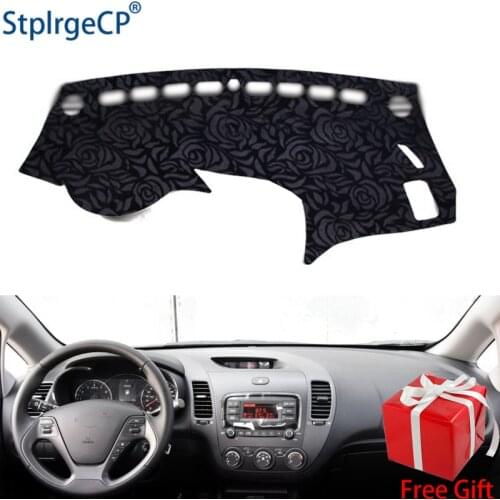 Rose Pattern Non-slip Car Dashboard Cover Dash Mat Pad DashMat ANti-UV Car Sticker for Kia K3 2013 2014 2015 2016 2017 Styling