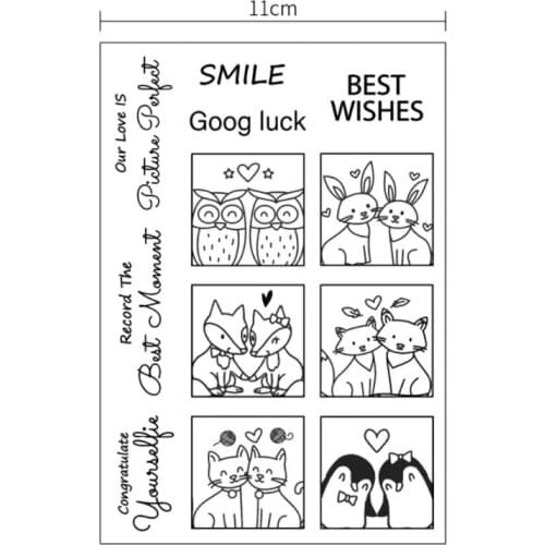 Animal Couple Transparent Silicone Stamp Seal For DIY Scrapbooking Album Decor Clear Stamp Office School Supplies Stationery