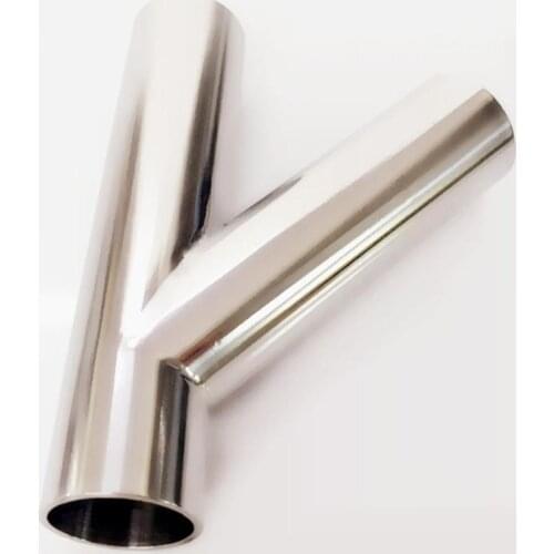 25mm 1" Pipe OD Butt Welding Oblique Y-Shaped 3 Way SUS 304 Stainless Sanitary Fitting Spliter Homebrew Beer Wine