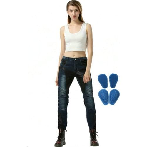 Hot Sales Loong Biker Motorcycle Female Riding Pants Summer Mesh Breathable Jeans Womens Knight Protective Slim Trousers