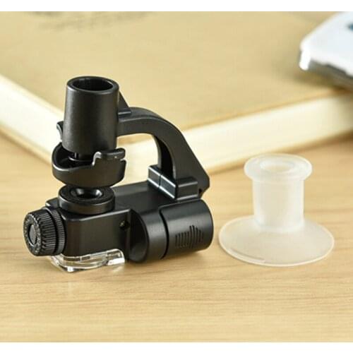 High power magnifier with purple lamp and 90x portable microscope diamond jewelry clip mobile phone