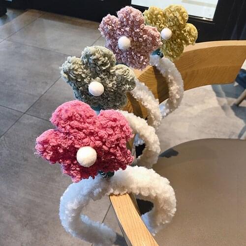 Women Girl Cute Soft Cartoon Flower Headband Winter Autumn Headwear Hair Hoop Cap Cosplay Costume Party Dress Up Photo Prop