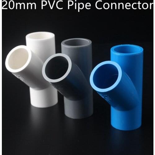 20mm PVC Pipe Tee Fitting Garden Aquarium Plastic Water Hose Joint Accessoires Plumbing Greenhouses Tube Quick Connector Adapter