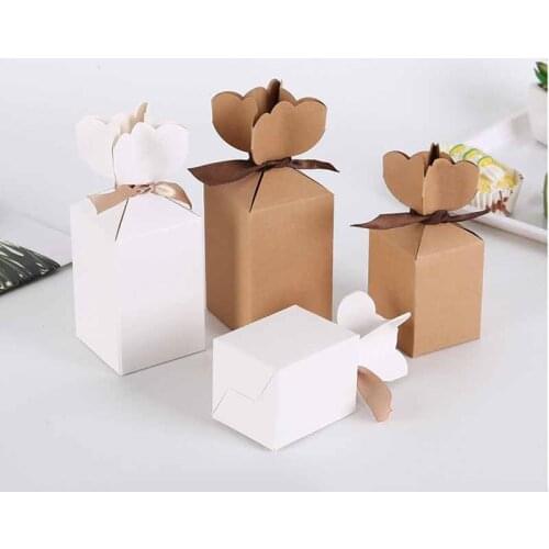25/50pcs Vase Kraft Paper Box Package Cardboard Box Candy Boxes Party Favor Gifts Birthday Christmas Valentines Wedding Decor