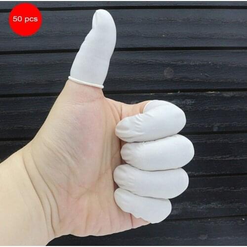 50PCS/SET Natural Latex Anti-Static Finger Cots Practical Design Disposable Makeup Eyebrow Extension Gloves Tools Wholesale
