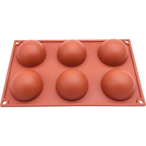 6 Cavity Round Circles Silicone Mold Fondant Chocolate Sugarcraft Pan Cake Decorating Tools Baking Accessories