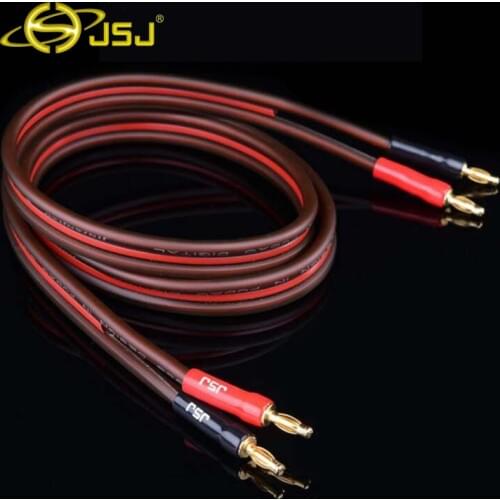 JSJ Hi-end balanced Banana Copper Speaker Audio Cable Golden Plated Audiophile Line OFC Banana Cable 1m 2m 3m 5m High Quality
