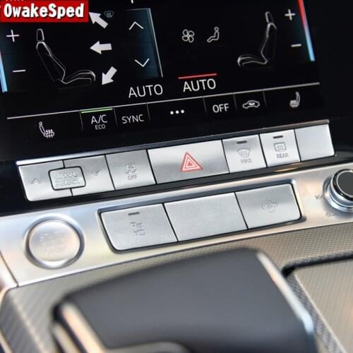 Car Styling Console Multimedia P Buttons Cover Sequins For Audi A6 C8 2019-2020 Interior Door Lock Button Frame Stickers