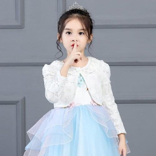 Children Girls Kids Jackets Lace Shawl Long Sleeve Thin Sunscreen Spring Autumn Girl Cardigan Princess Dress Coat Christmas