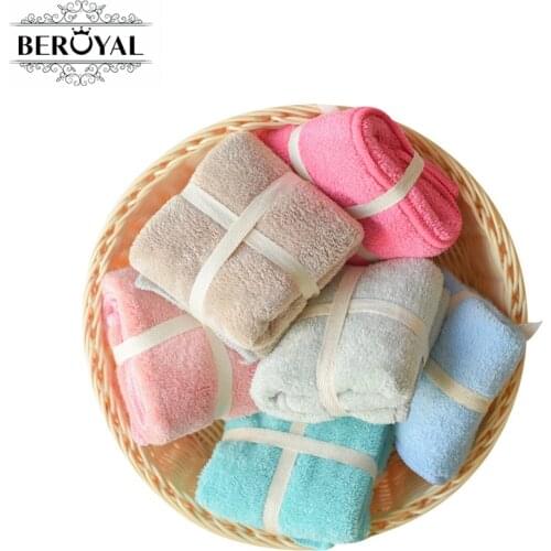 Beroyal Brand Microfiber Children Face Towel Cute Square Baby Face Towel Kids Face Cloth Washcloth 30x30cm Bathroom Face Towels