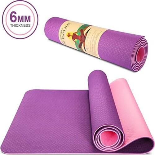 183x61cm Tpe Two-Color Non-Slip Yoga Mat Sports Gym Home Fitness Exercise Workout Tasteless Environmental Mat Good Eesilience