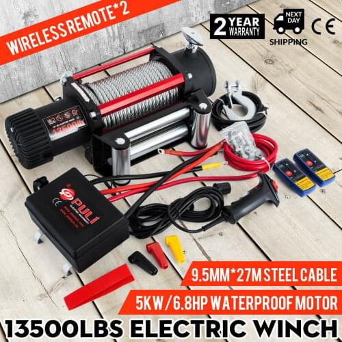 Treuil électrique Corde 12V Traction 6123KG 13500lbs Sleeve Câble 4X4