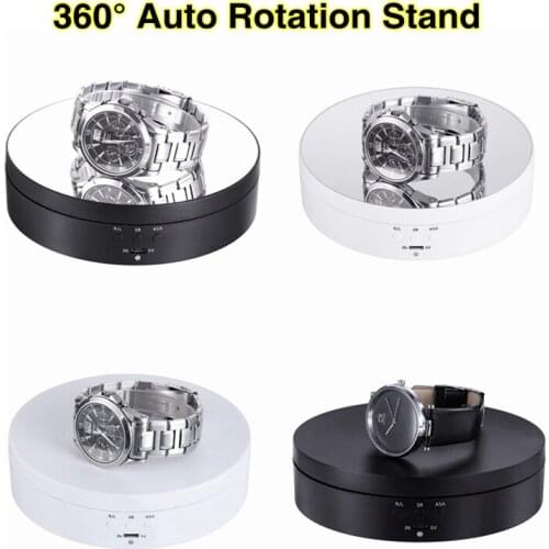 Photography 360 Degree Round Auto Rotating Remote Automatically Turntable Jewelry Display Stand Base for Photo Studio Shooting