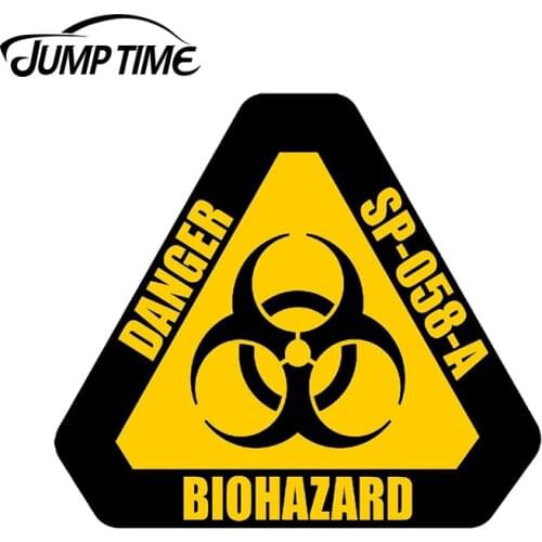 JumpTime 13cm x 11.59cm DANGER BIOHAZARD Sign Warning Mark Car Stickers Decal Window Vinyl Wrap Bumper Rear Windshield