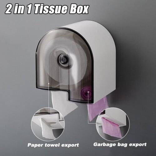 Toilet Tissue Box Bathroom Wall Mounted Roll Paper Holder Creative Tissue Rack Fashion Tissue Cover Storage Box Accessory