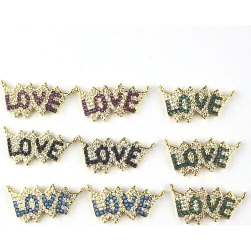 20mm 10pcs/lot High quality colorful cz pendant,new design love shape cubic zircon charm, bracelet/necklace component wholesale