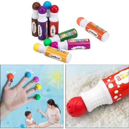 Washable Dot Markers, 8 Colors Bingo Daubers, Non-Toxic Water-Based Dot Markers for Kids Toddlers Children Art Craft Supplies