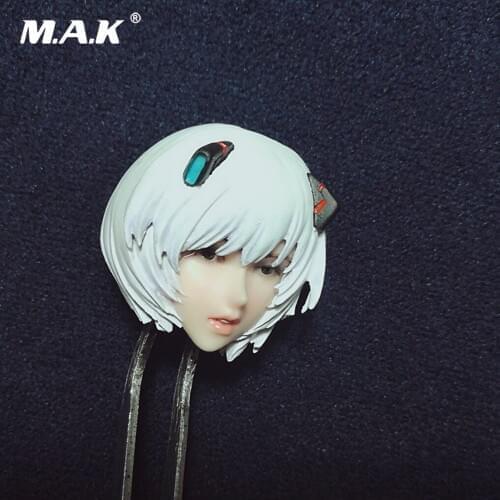 1:8 Scale Female Figure Accessory Head Carving Ayanami Rei Girl Anime Head Sculpt Carved Model for 12 inches Action Figure Body