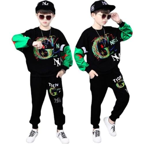 Fashion Hip Hop Streetwear Kids Boys Clothes Set Spring Autumn Kids Clothes Set Boys Sports Suit Children Back To School Clothes
