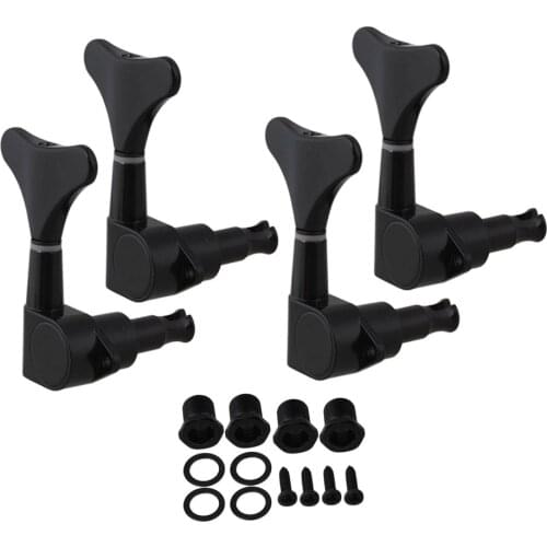 Black 4 Right Hand Sealed BASS TUNERS Machine Heads Set