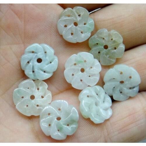 Natural Stone carving jades Quartz crystal road pass flower beads pendants for diy jewelry making Necklace Accessories24pc