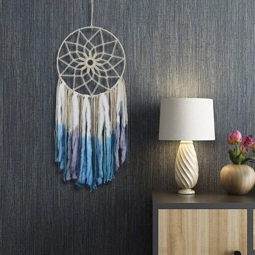 Nordic woven dream catcher cotton thread tassel home background decoration pendant sofa kid room wall hanging decor Wind chimes
