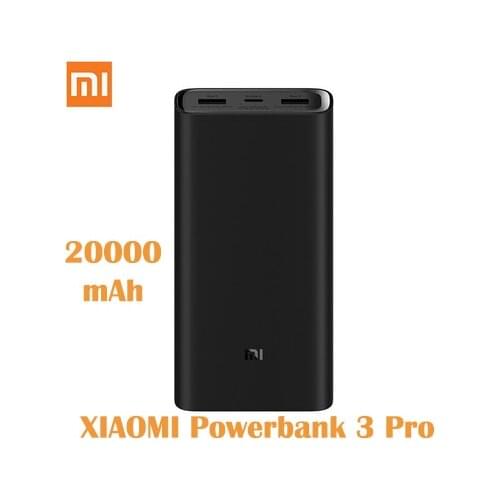 Original Xiaomi Power Bank 3 Pro 20000mAh PLM07ZM 3 USB Type-C 45W Fast Charging Portable Mi PowerBank 20000 External Battery Mi