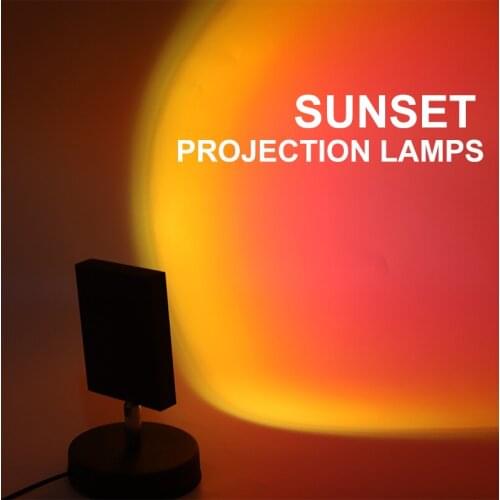 Rainbow Sunset Red Projection Lamps Atmosphere Night Light Home Coffee Shop Background Wall Decoration Colorful Lamp