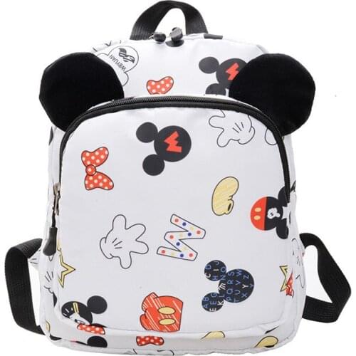 Kindergarten School Backpack Boy Girls Bag Baby Cute Cartoon Mickey Minnie Plush Backpack Light Ridge Care Travel Bag 5-7 Years