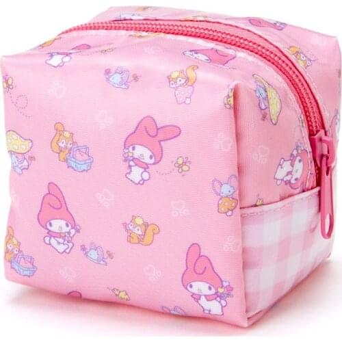 Sanrio hello kitty Melody cute mini coin purse storage bag pu girl boy Cosmetic bag card holder wallet