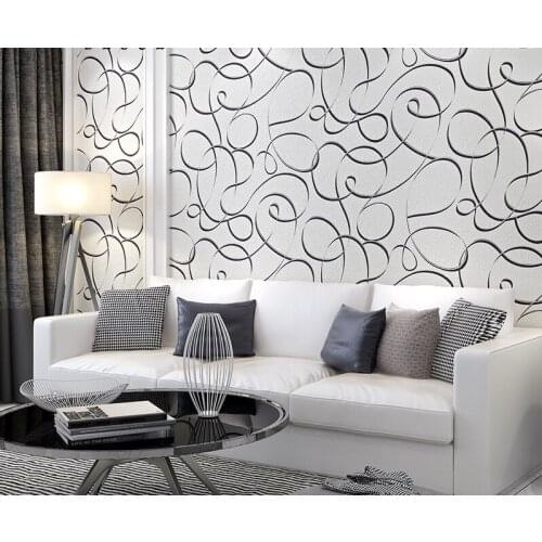 Modern Simple Stripe Wallpaper 3D Linen Texture Dark Grey Non-Woven Wall Papers Living Room Bedroom Study Background Wall Decor