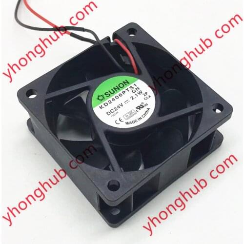SUNON KD2406PTS1 DC 24V 2.1W 2-wire 60x60x25mm Server Cooling Fan