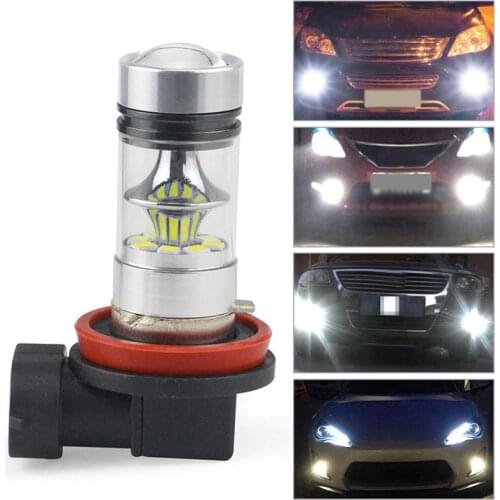 New 1PC H11 H8 LED Car Fog Light Lamp 100W 2323 Driving DRL 6000k Super White Bulb Parking Light Turn Side Lamps Signal Light