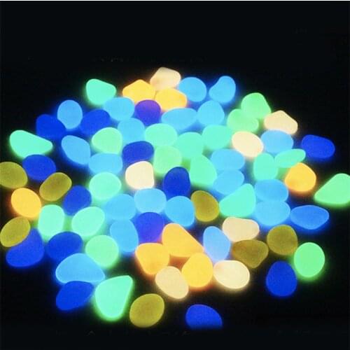 100pc Luminous Stones Glow In The Dark Pebble Garden Fish Tank Decor Outdoor Rock Decoration Craft Wedding Party Home Decoration