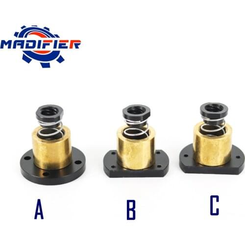 T10 eliminate clearance nut anti-backlash POM trapezoidal screw lead 2mm 4mm 8mm 10mm 12mm