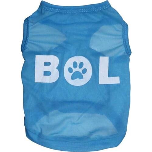 Pet supplies dog clothing fully polyester ultra thin breathable "BOL" pet vest for spring and summer