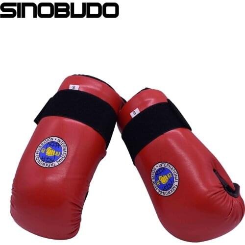 High Quality ITF Taekwondo PU Leather Gloves Foot Ankle Guard Martial Arts Karate Training Protector Equipment