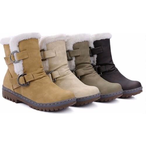 Winter Warm Boots Woman Waterproof Snow Boots Women Thick Bottom Thick Plush Snow Shoes Big Size 43 Female Footwear O4-91