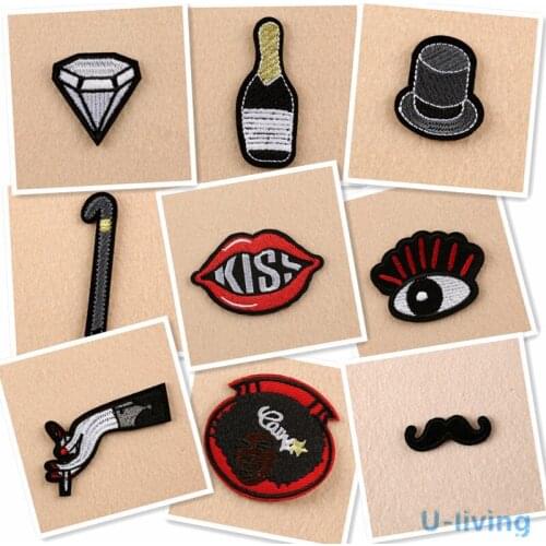 1pcs Mix eye bottle Patch for Clothing Iron on Embroidered Sew Applique Cute Patch Fabric Badge Garment DIY Apparel Accessories