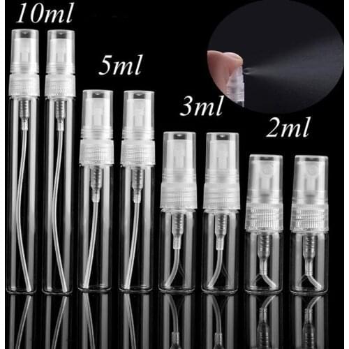 2ml/3ml/5ml/10ml Mini Refilable Spray Perfume Bottle Glass Travel Empty Spray Atomizer Bottles Cosmetic Packaging Container