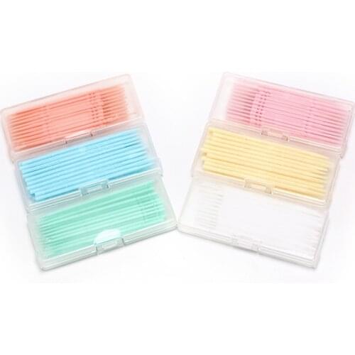 40Pcs/ box Portable Double-headed Eco-Friendly Tooth Pick Plastic Toothpick Oral Dental Picks 6 Colors
