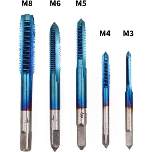 5Pcs HSS M3 M4 M5 M6 M8 Metric Screw Thread Machine Plug Tap Hand Drill Bit Set sturdy and durable HSS material Repair Tools