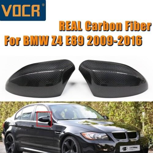 1 Pair Real Carbon Fiber Rearview Sider Mirror Cover For BMW 1 Series E87 E81 E82 E88 Dry Carbon Side Mirror Cover