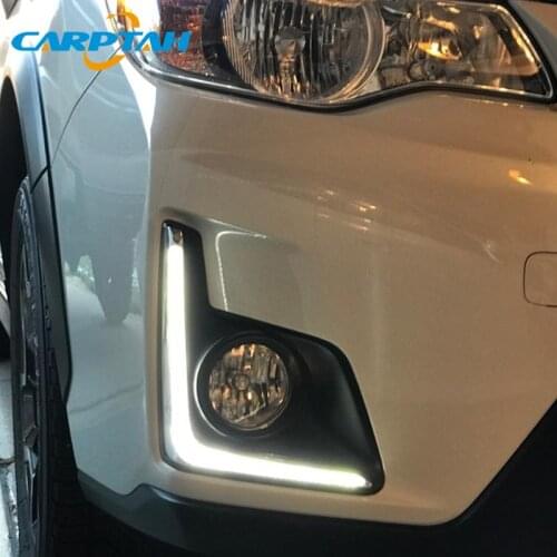 12V Car LED Daytime Running Lights DRL For Subaru XV 2016 2017 Auto Dimming Daylihgts Front Bumper Headlamp