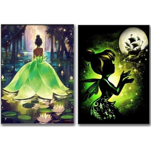 Flower Fairy Dream Moon Boat Full Square 5D Diy Round Diamond Painting Diamond Embroidery Cross Stitch Home Decoration Painting