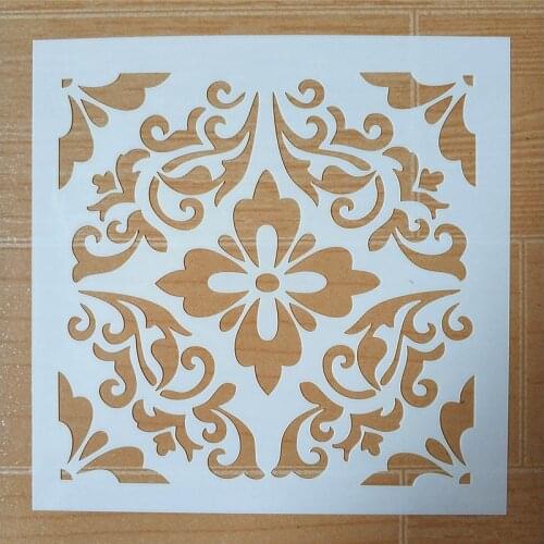 DIY Painting 30*30cm Vintage Flower Pattern Layering Stencils Template For Tile Wall Floor Furniture Painting Decorative